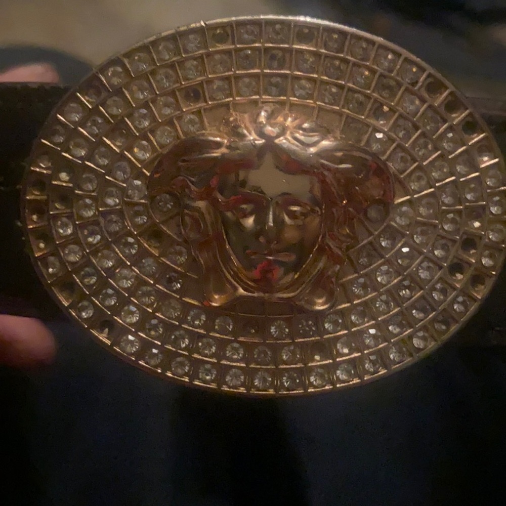 versace medusa oval detachable buckle and belt